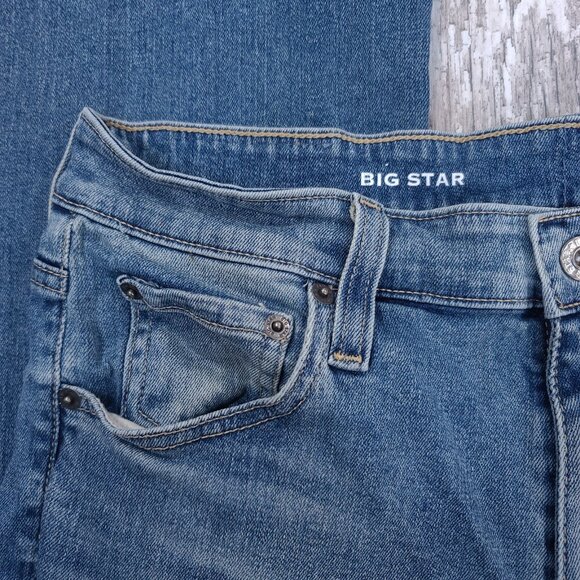 Big Star Jeans Womens 32x32 B-Type High Rise Bootcut Blue Denim Stretch Pants - Picture 5 of 8